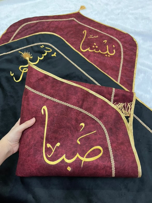 Plain/Customised Soft Dome shaped Velvet Prayer Mat