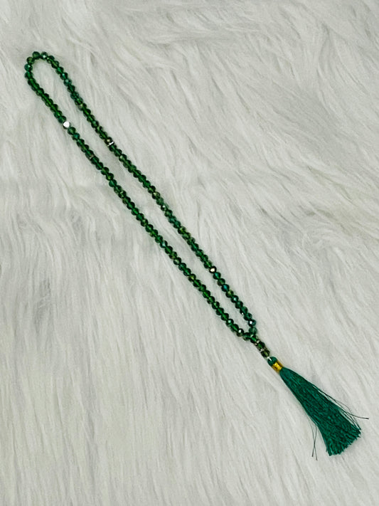 Dark Green Crystal Beads Tasbeeh | Prayer beads