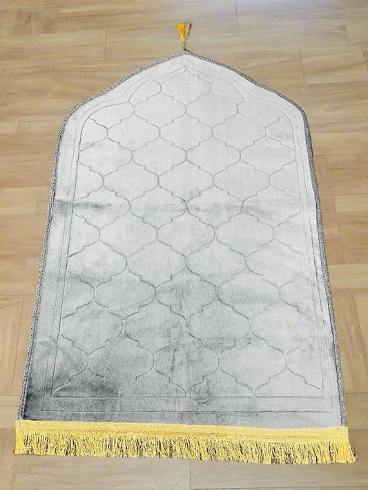 Flannel Embossed Dome Shaped Worship Blanket Prayer Mat | Grey