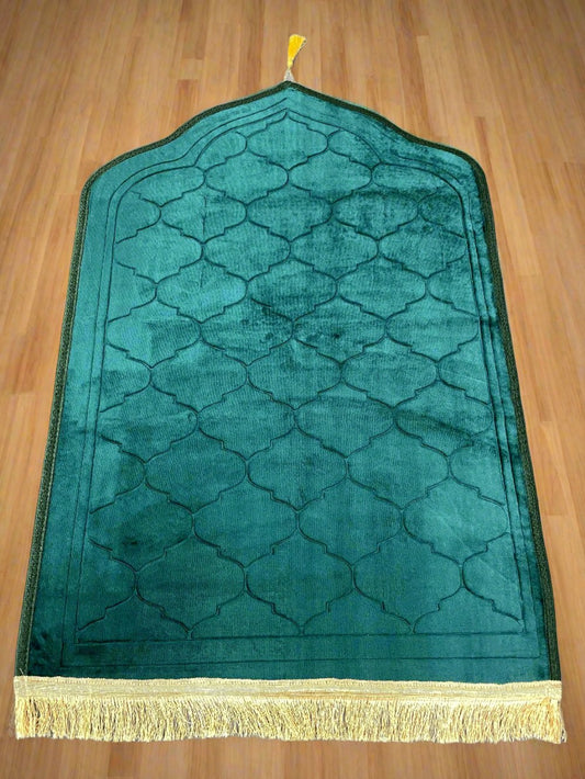 Flannel Embossed Dome Shaped Worship Blanket Prayer Mat | Green